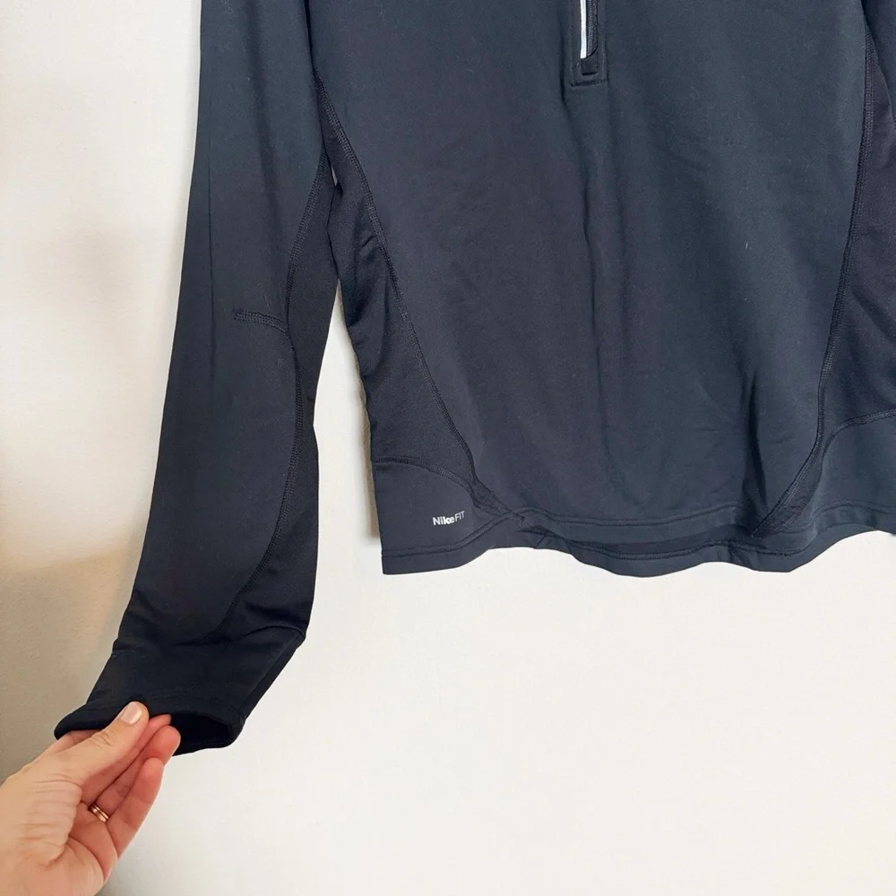 🌿Final Sale Nike Black Fit Dry Lined 1/4 Zip Hooded‎ Pullover